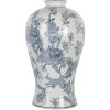 Clayre & Eef 6CE2073 Váza keramická bílá modrá Ø 23 x 42 cm