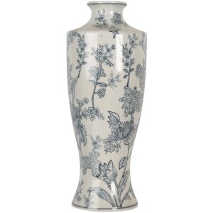 Clayre & Eef 6CE2080 Váza keramická bílá modrá 42 cm Boho design