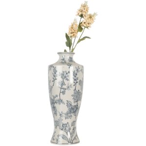 Clayre & Eef 6CE2080 Váza keramická bílá modrá 42 cm Boho design