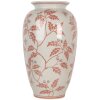 Clayre & Eef 6CE2081 Váza keramická béžová červená Ø 23 cm výška 42 cm venkovský styl