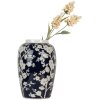 Clayre & Eef 6CE2082 Váza modro-bílá Ø 20x31 cm Keramický retro vintage styl