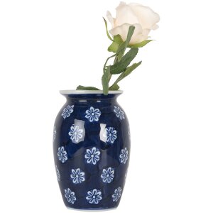 Clayre & Eef 6CE2085 Váza modro-bílá Ø 10x15 cm