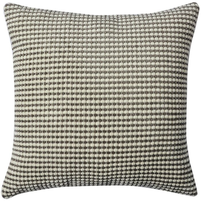 Povlak na polštář Clayre & Eef 45x45 cm hnědý bílý venkovský styl