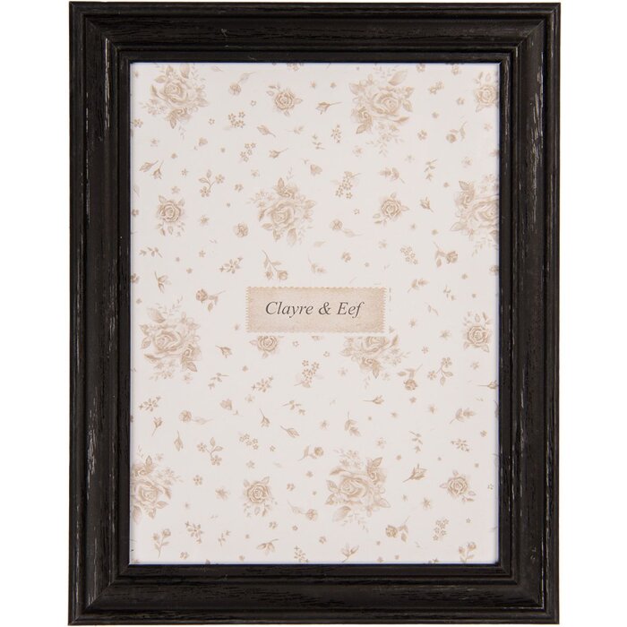 Clayre & Eef Fotorámeček 10x15 cm Černý elegantní fotorámeček v boho stylu