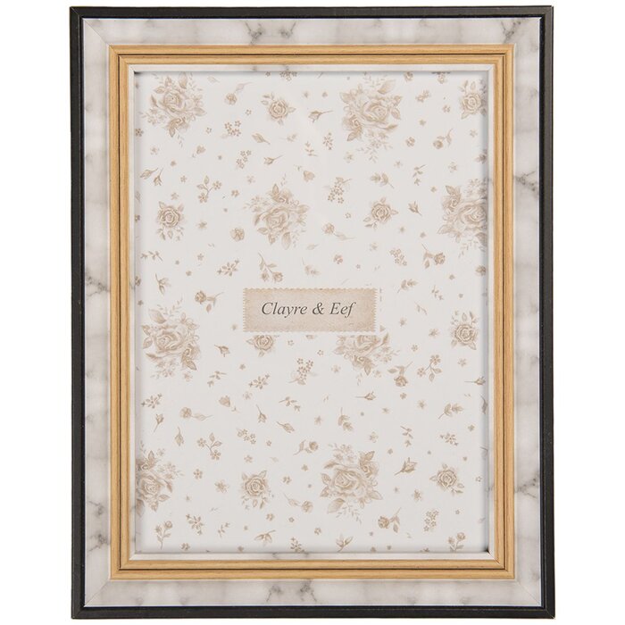 Clayre & Eef Fotorámeček 2F1274L Grey Black Gold 15x20 cm Country Style
