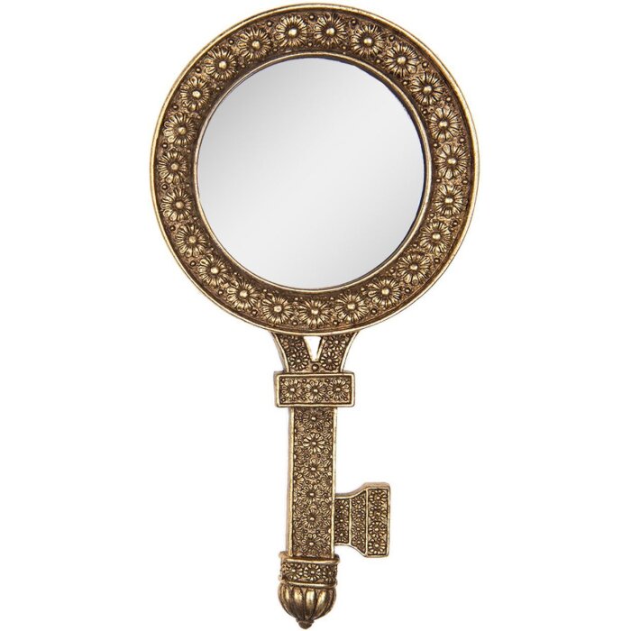 Clayre & Eef Dekorativní zrcadlo na zeď barokní styl zlaté barvy 13x2x25 cm