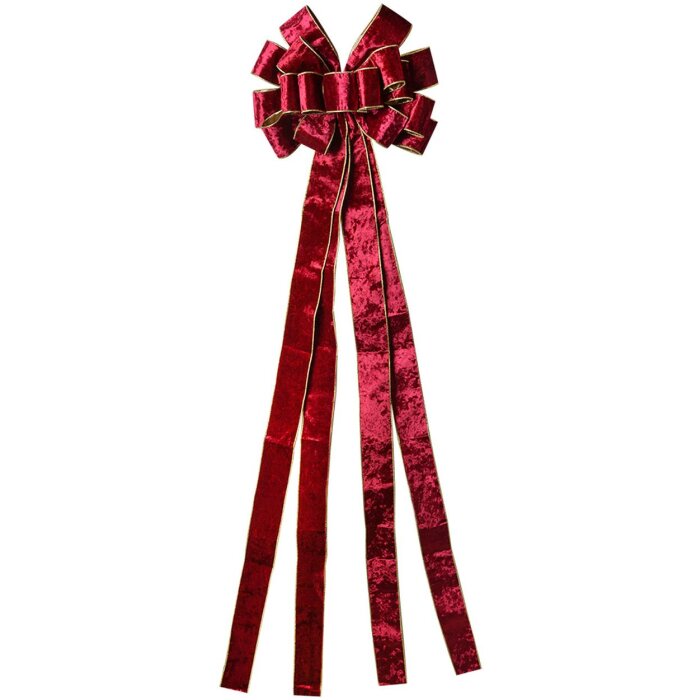 Clayre & Eef 65975BU Dekorativní mašle 33x135 cm Růžový zlatý okraj
