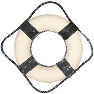 Clayre & Eef 66068 Dekorace Lifebuoy White Blue Ø 31x6 cm