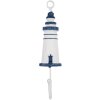 Clayre & Eef 66070BL Nástěnný háček Lighthouse Metal Wood White Blue 4x4x18 cm