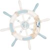 Clayre & Eef 6H2403 Dekorace volant bílý modrý 34 cm MDF dřevo