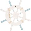 Clayre & Eef 6H2403 Dekorace volant bílý modrý 34 cm MDF dřevo