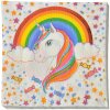 Clayre & Eef 73078 Papírové ubrousky 33x33 cm Bílý jednorožec 20 kusů