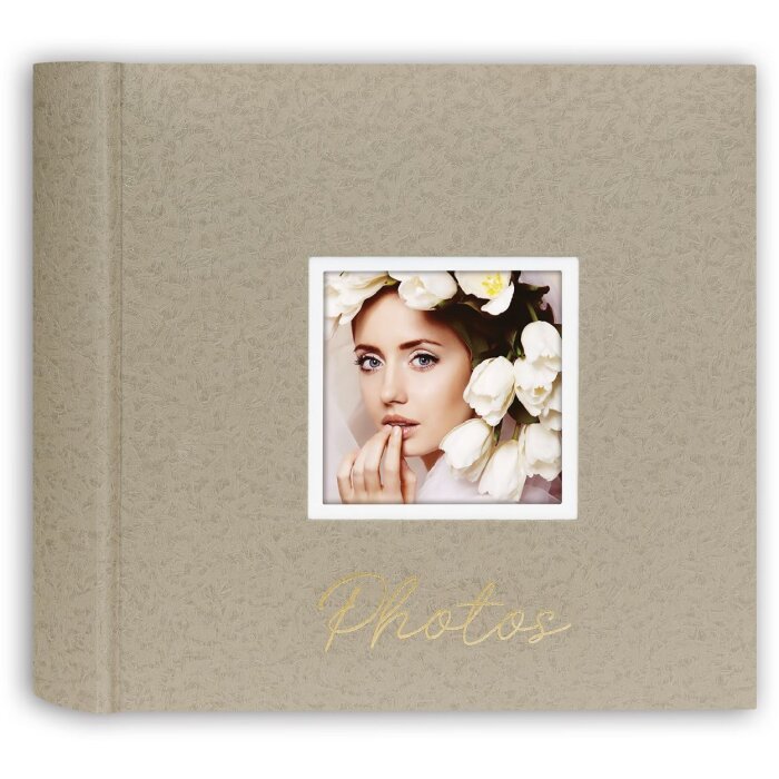 ZEP Fotoalbum Dante Beige 32x32 cm 60 bílých stran děrování okénkem