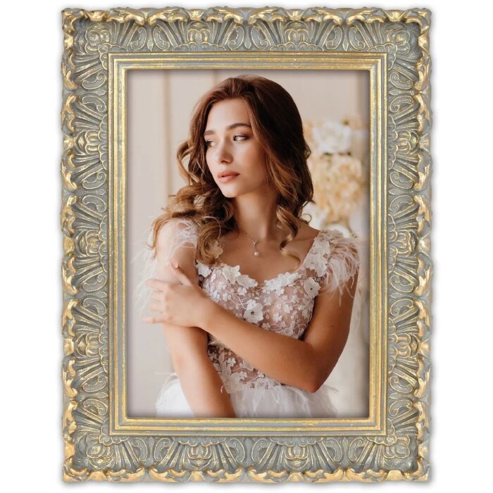 Polyresinový obrazový rám ZEP Valbonne 20x25 cm šedozlatý