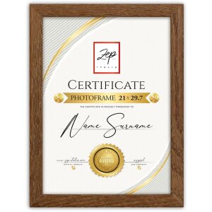 Dřevěný rám na certifikáty ZEP...