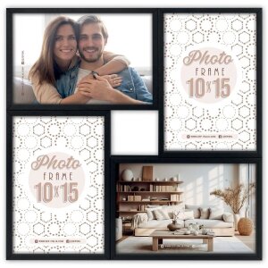 ZEP MDF rám Bari černý pro 4 fotografie...