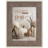 Rámeček na obrazy ZEP Colmar Brown 13x18 cm dřevěný vzhled stojanu z pravého skla