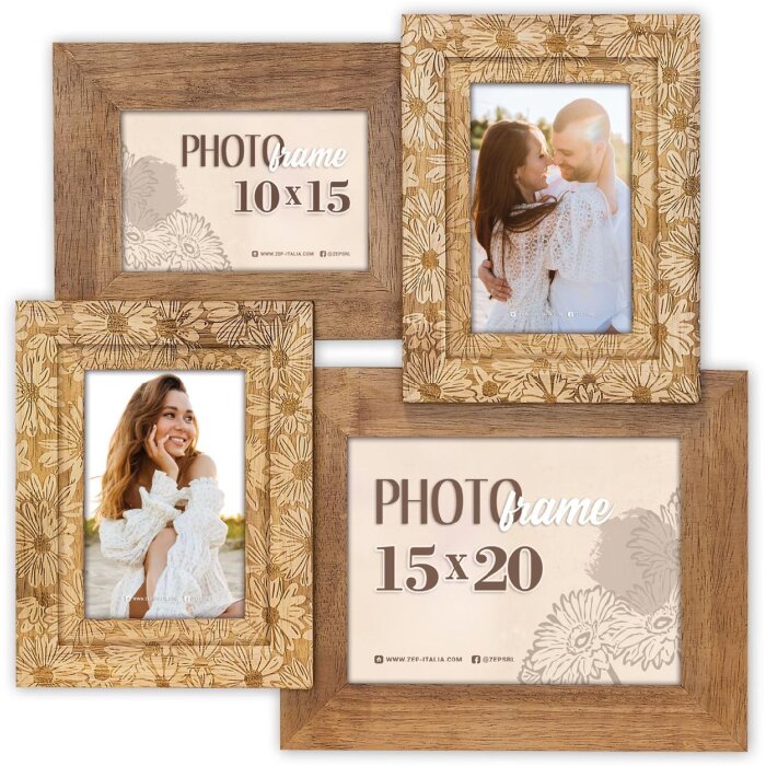 ZEP Gallery Frame Arezzo Wood Brown pro 3 fotografie 10x15 cm 1 fotografie 15x20 cm