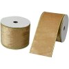 Clayre & Eef LI0128GO Stuha béžovo-zlatá 6,3 cm x 5 m