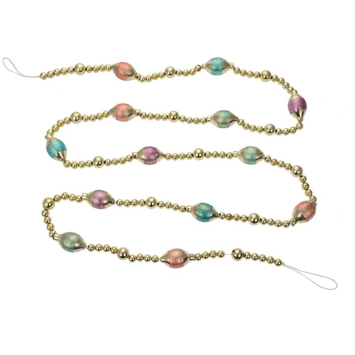 Clayre & Eef Vánoční věnec zlatý 180 cm železný venkovský styl