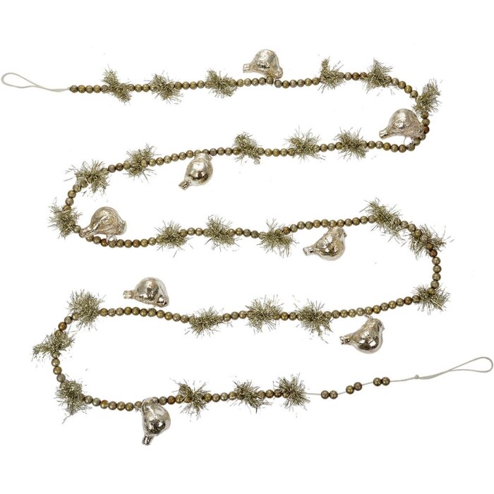 Clayre & Eef 65989 Vánoční girlanda stříbrná 180 cm železná venkovský styl