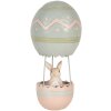Clayre & Eef Dekorace Králík Horkovzdušný balón Béžová Modrá Ø 12x25 cm