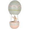 Clayre & Eef Dekorace Králík Horkovzdušný balón Béžová Modrá Ø 12x25 cm