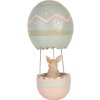 Clayre & Eef Dekorace Králík Horkovzdušný balón Béžová Modrá Ø 12x25 cm