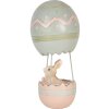 Clayre & Eef Dekorace Králík Horkovzdušný balón Béžová Modrá Ø 12x25 cm