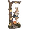 Clayre & Eef dekorativní figurka králíka na houpačce ve venkovském stylu 20x12x32 cm
