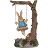 Clayre & Eef dekorativní figurka králíka na houpačce ve venkovském stylu 20x12x32 cm