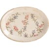 Clayre & Eef dekorace talíř keramický béžový růžový 25x18 cm Vintage styl
