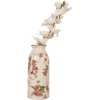 Clayre & Eef 6CE2027 Váza béžovo-růžová s květinovým vzorem Ø 8x20 cm Vintage keramika