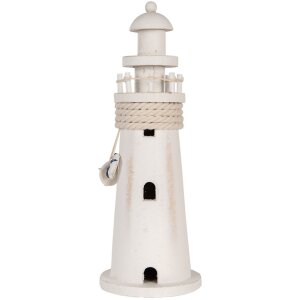 Clayre & Eef 6H2409 Dekorativní maják bílý Ø 10x30 cm venkovský styl