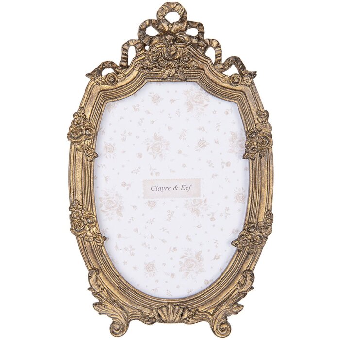 Clayre & Eef Baroque Photo Frame Zlatý rámeček 13x18 cm