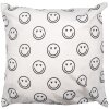 Clayre & Eef Povlak na polštář 45x45 cm Černá Bílá Smajlík Design Polyester