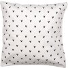 Clayre & Eef BHS24-3 Povlak na polštář 45x45 cm Bílý černý motiv srdce