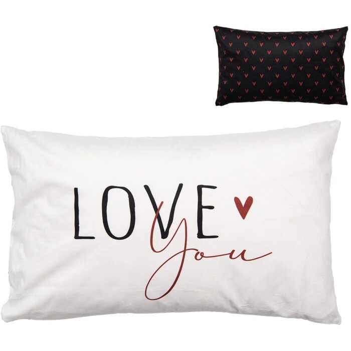 Clayre & Eef BHS36-4 Povlak na polštář 30x50 cm Black White Romantic Design