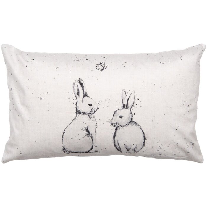 Clayre & Eef Povlak na polštář BNS36-1 30x50 cm Country Style Beige Grey Bunny