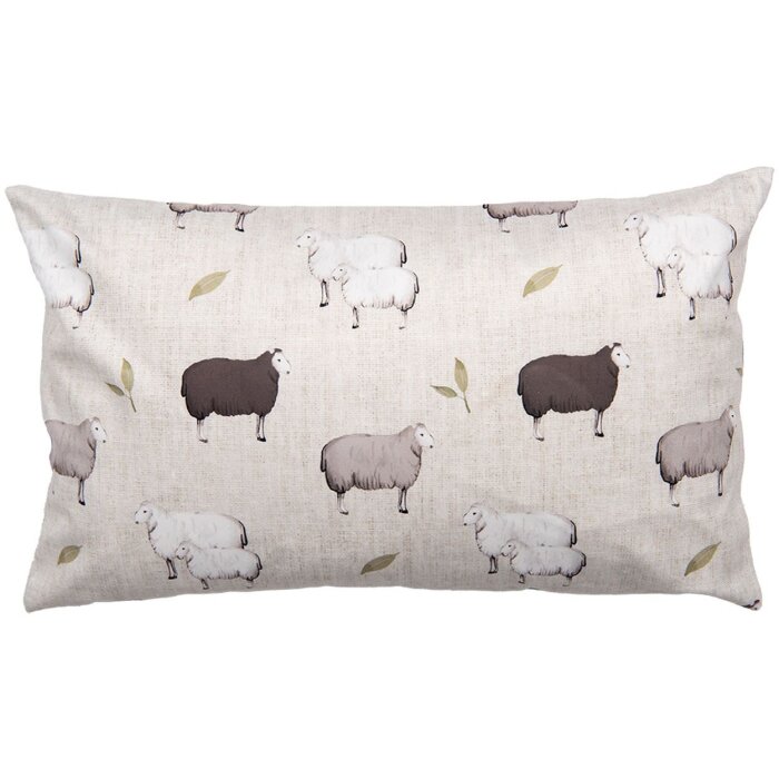 Clayre & Eef Povlak na polštář NSF36 Béžová hnědá 30x50 cm Venkovský styl Ovce Design