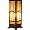 LumiLamp 5LL-6358 Tiffany stolní lampa béžová hnědá 17x17x44cm E27 sklo polyresin