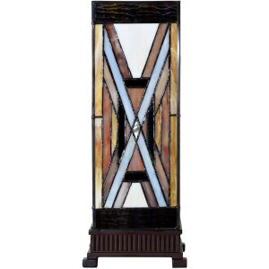 LumiLamp 5LL-6359 Tiffany stolní lampa hnědá béžová 17x17x44 cm E27 40W