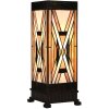 LumiLamp 5LL-6359 Tiffany stolní lampa hnědá béžová 17x17x44 cm E27 40W