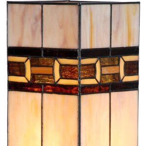 LumiLamp 5LL-6360 Tiffany stolní lampa béžová hnědá 44cm E27 sklo polyresin