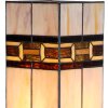 LumiLamp 5LL-6360 Tiffany stolní lampa béžová hnědá 44cm E27 sklo polyresin