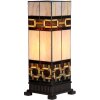 LumiLamp 5LL-6360 Tiffany stolní lampa béžová hnědá 44cm E27 sklo polyresin