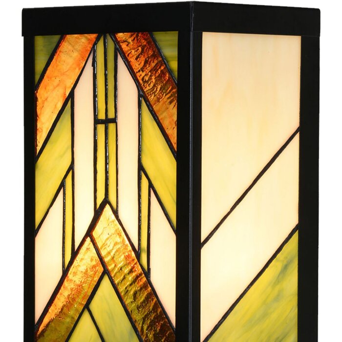 LumiLamp 5LL-6361 Tiffany nástěnné svítidlo béžovo-zelené 14x16x40 cm E27 sklo kovové