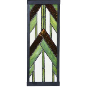 LumiLamp 5LL-6361 Tiffany nástěnné svítidlo béžovo-zelené 14x16x40 cm E27 sklo kovové