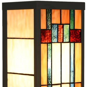 LumiLamp 5LL-6362 Tiffany nástěnné svítidlo béžově hnědé 14x16x40cm E27 sklo kovové