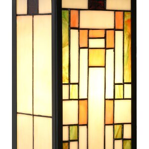 LumiLamp 5LL-6363 Tiffany nástěnné svítidlo béžovo-zelené 14x16x40cm E27 Skleněné kovové